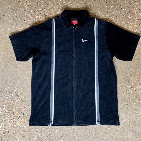 Supreme Other - Supreme Velvet Zip Up Shirt Medium